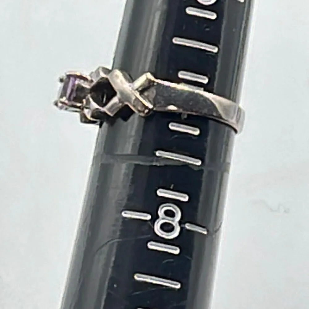 Sterling silver and Amethyst ring size 7 - Image 9