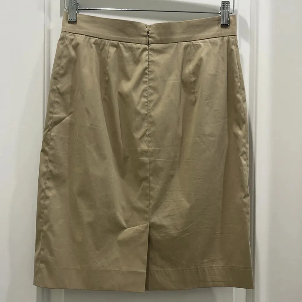 Prada Khaki Pencil Above Knee Minimalist Skirt Sz 40 US 8 - Image 4