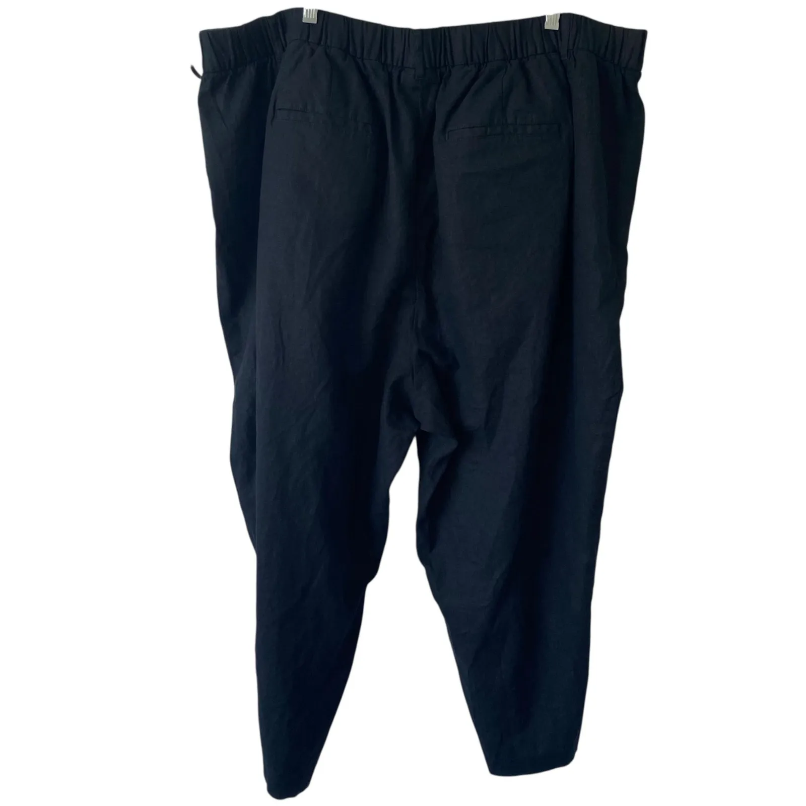 NEW AVA & VIV Linen Blend Cropped Pants Pull On Black Size 3X Beach Summer Boho - Image 2