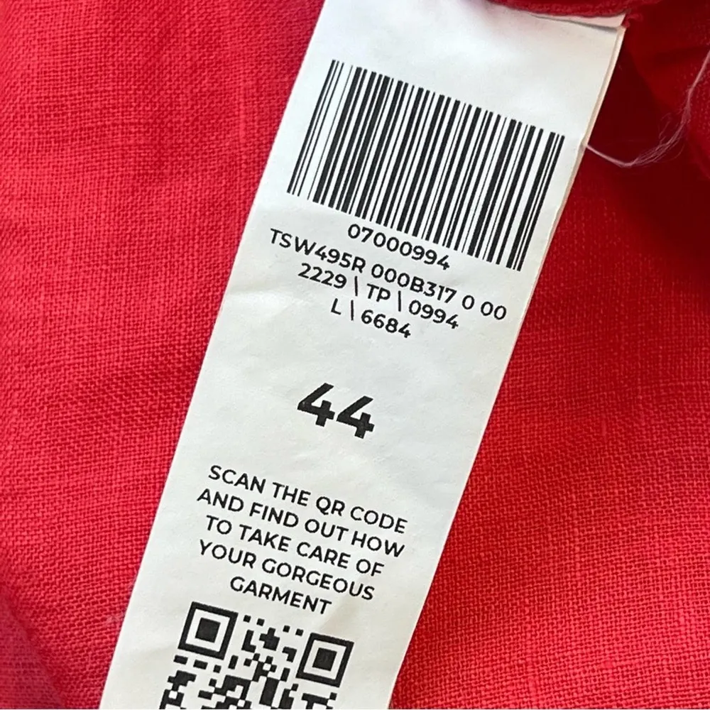 120% Lino Embroidered 100% Linen Shirtdress In Tulip Women’s Size 44 US 8 - Image 10