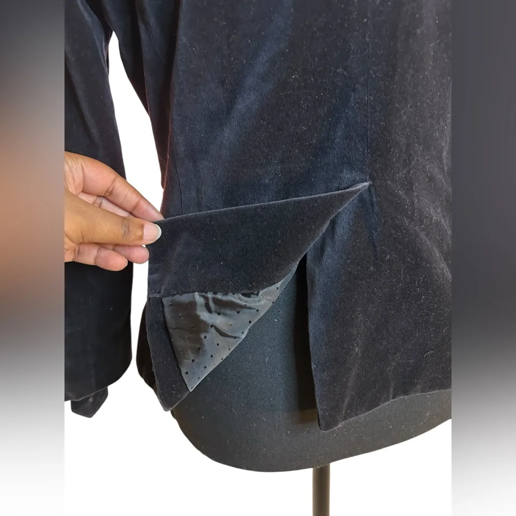 American Eagle Outfitters Black Velvet Double-Breasted Blazer sz M | 100% Cotton - Image 14