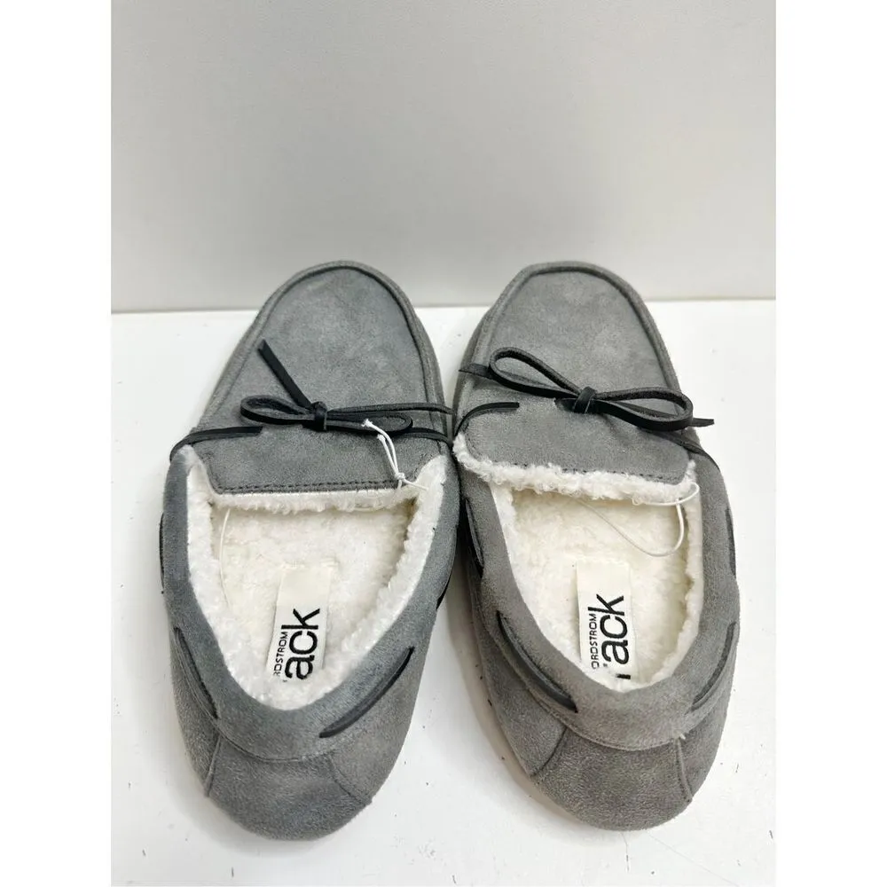 Nordstrom Rack Slippers Womens Size Small Faux Fur Gray Slip On Style - Image 5