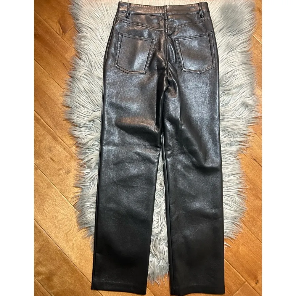 Aritzia Wilfred The Melina Vegan Leather Pant in Black Womens Size 00 - Image 4