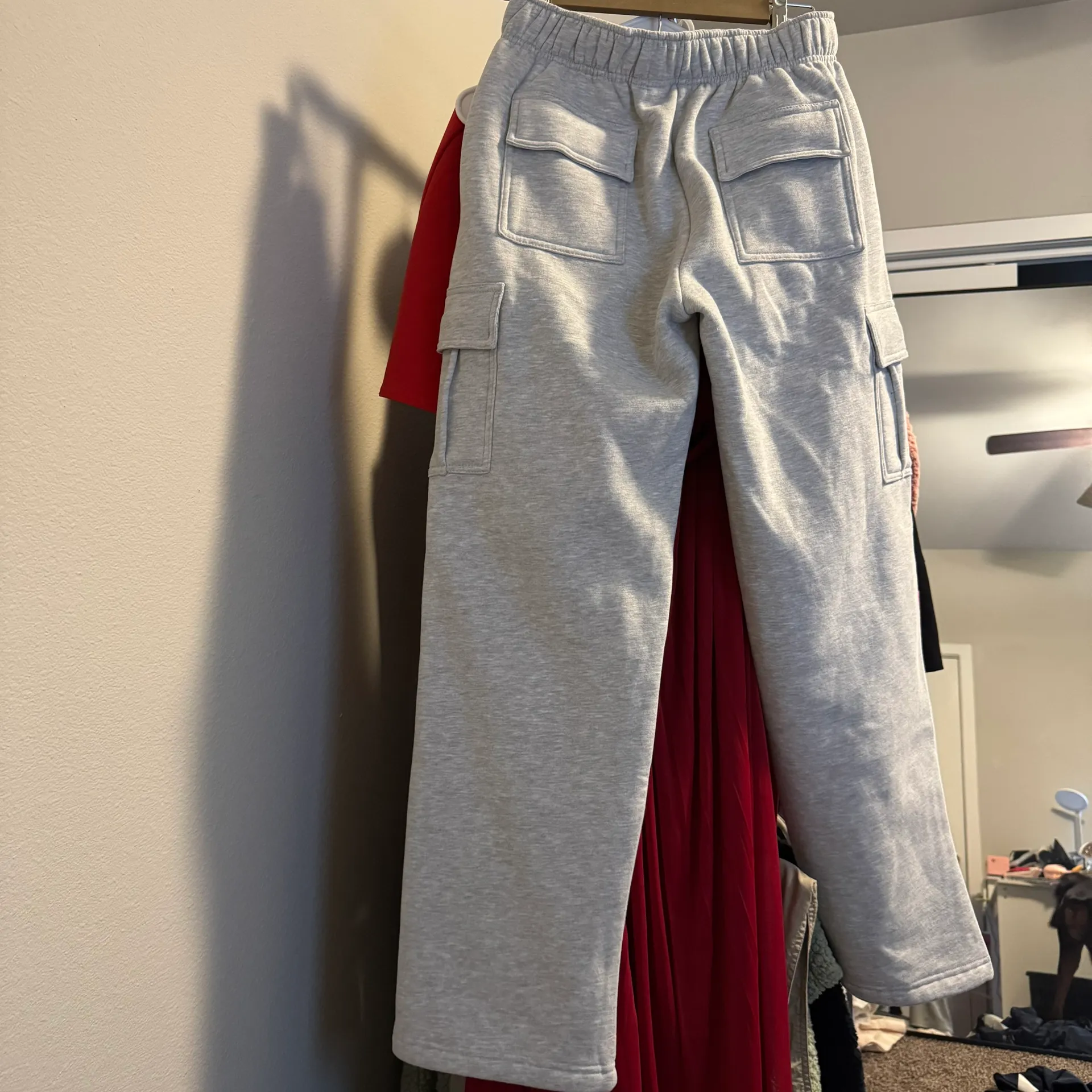 Qinsen Cargo Sweatpants Gray Size M - Image 4