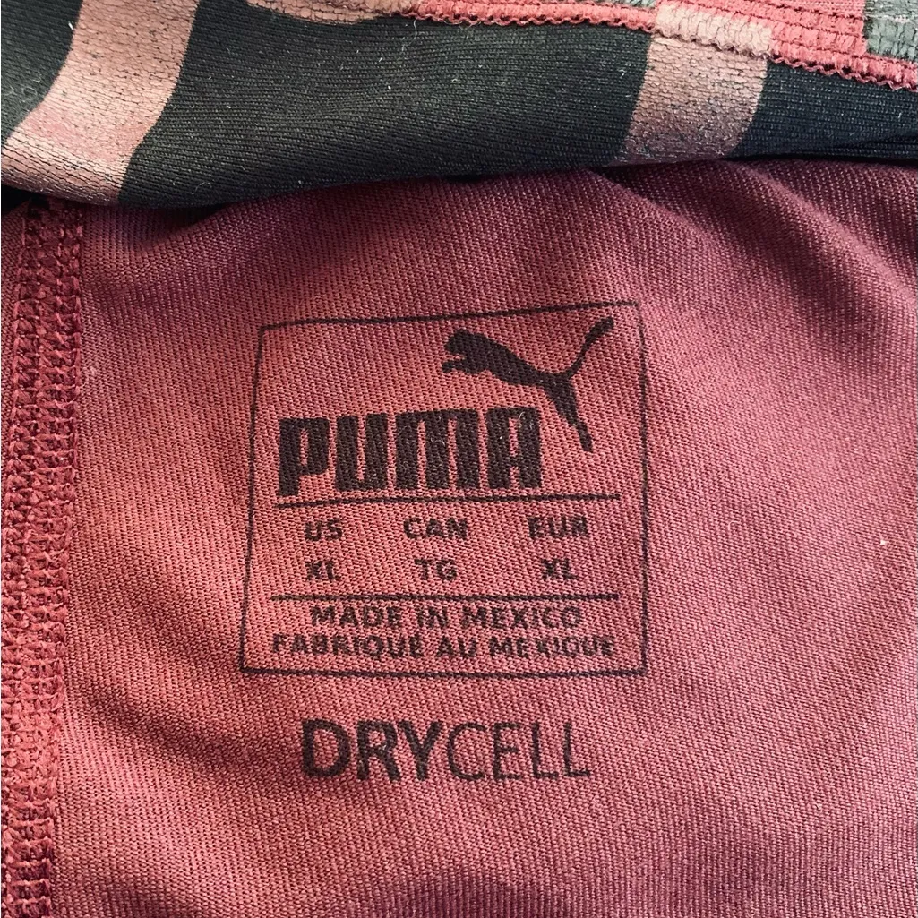 Puma Women’s Maroon and Black logo Leggings - Image 6