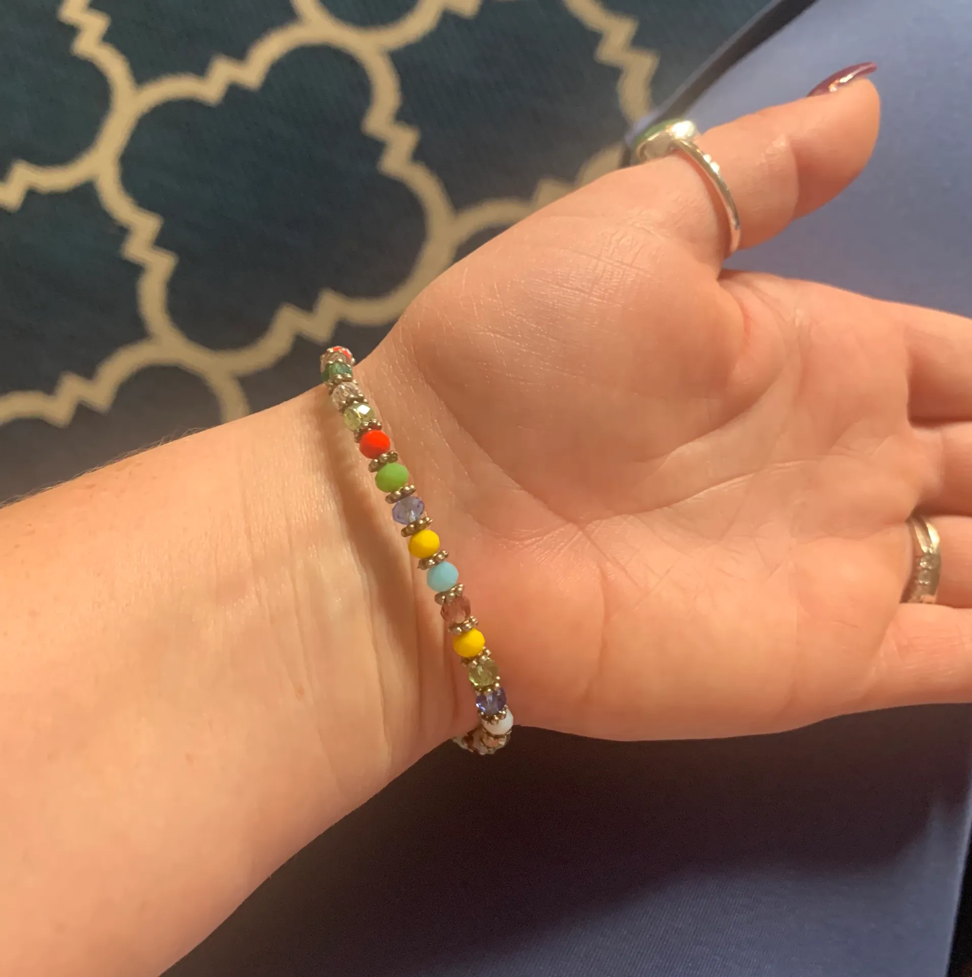 Colorful Glass Bead Bracelet Multiple - Image 3