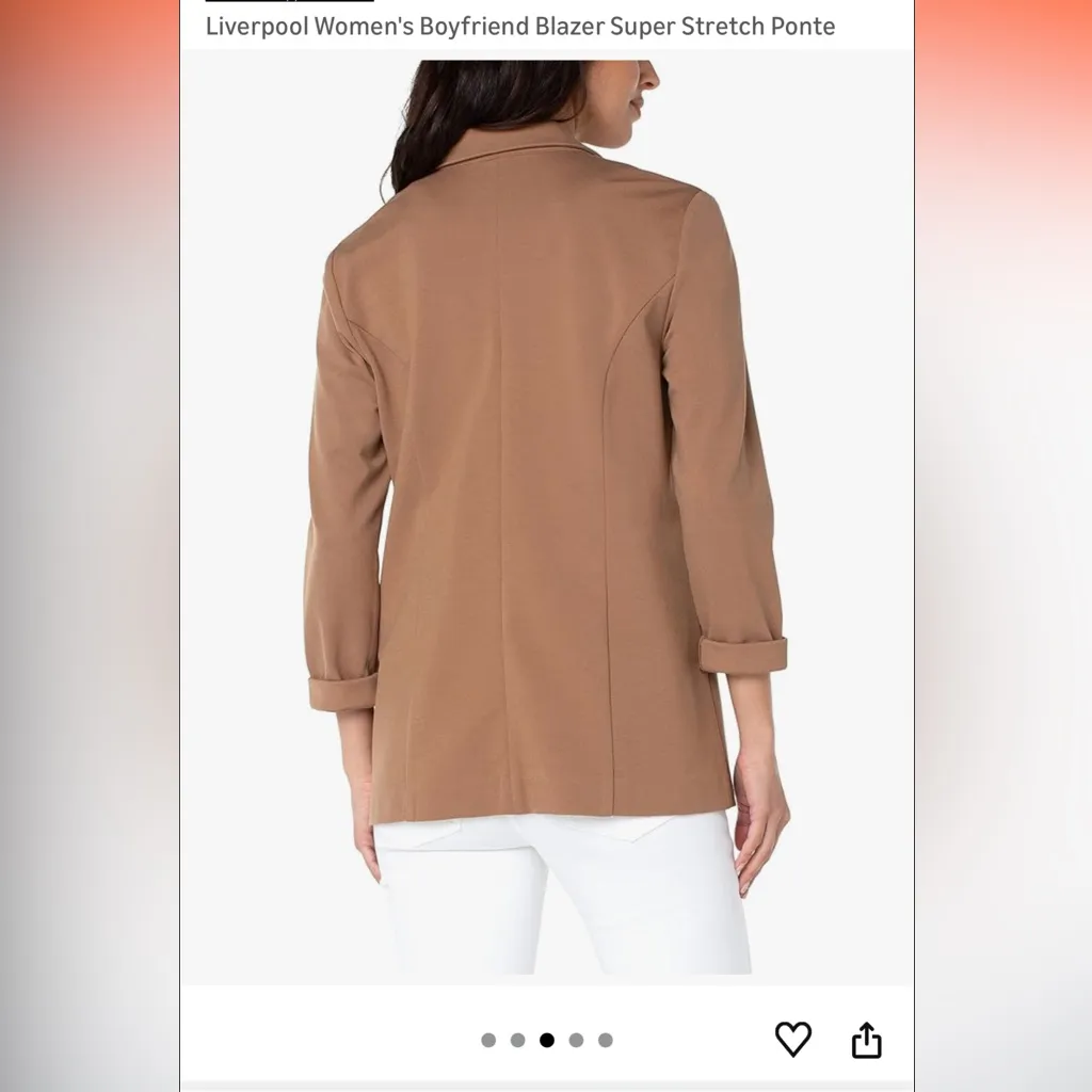 New With Tags Liverpool Petite Stretch Ponte Boyfriend Blazer Sz MP - Image 3