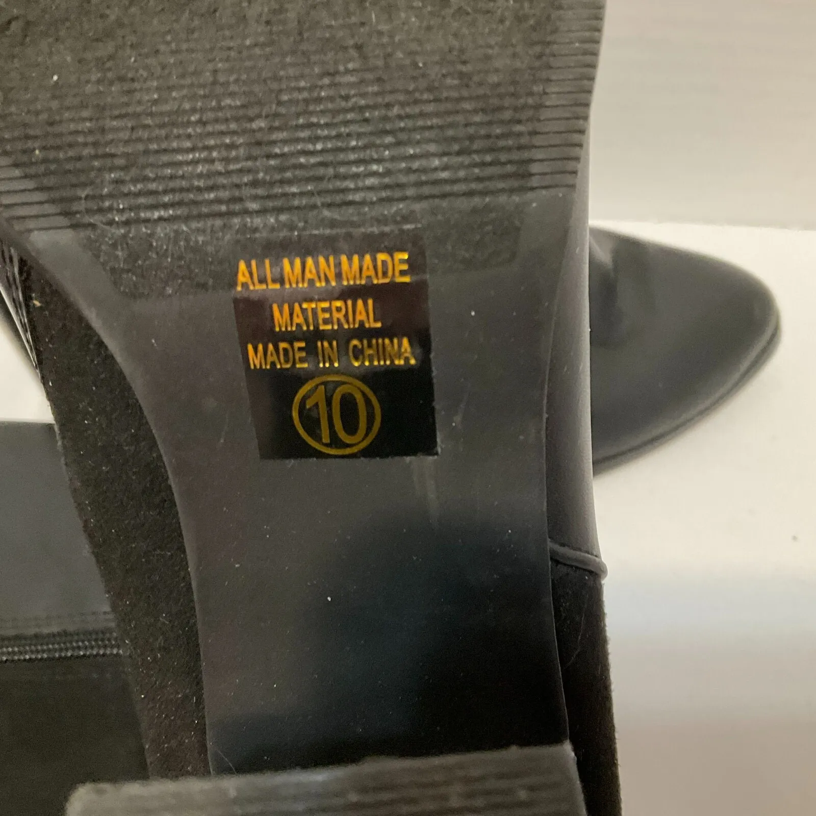 Women's Solid Black Heel Block Pointed Toe Side Zip Mid‎ Calf Boots Size 10 - Image 7