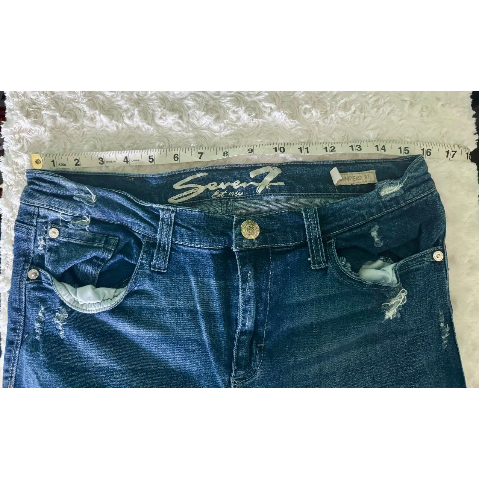 Seven 7 ankle jeans Skinny Easy Fit sz 10 raw hem - Image 8