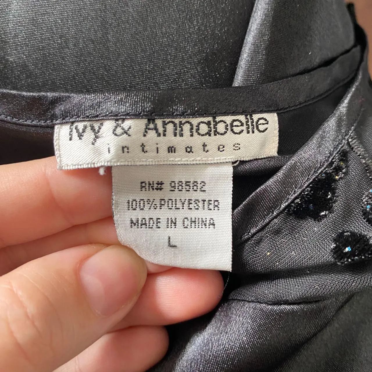 Ivy & Annabelle Early 2000's Whimsygoth Black Crushed Velvet Satin Mini Slip L Size L - Image 7