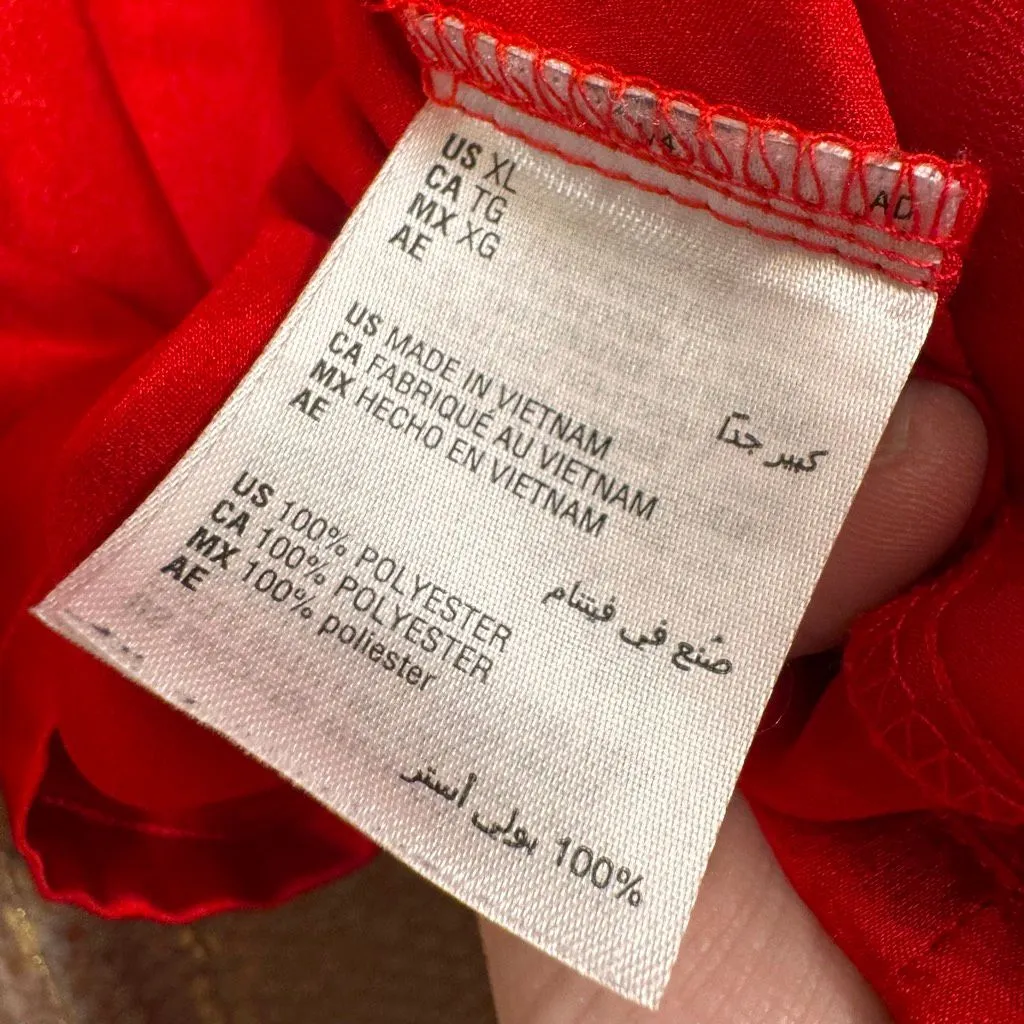 INC International Concepts Lipstick Red Satin Silky Pajama Set XL - Image 7