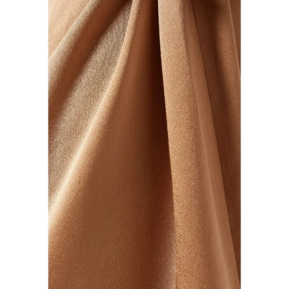 NWT Vince Drape Culotte in Pale Walnut Gold Satin Super Wide Crop Pants 16 - Image 3