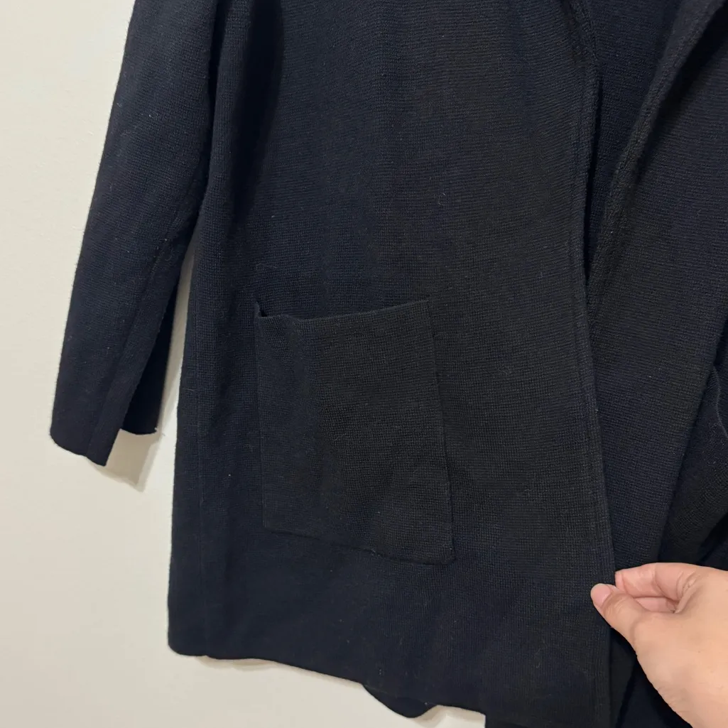 J. CREW Sophie Knit Open Blazer Size Large Cotton Black Cardigan Merino Wool - Image 6