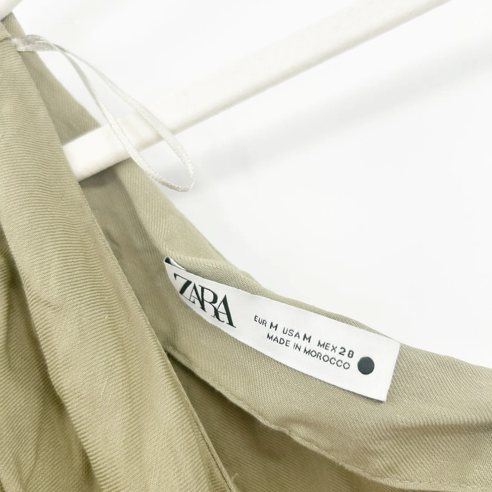 Zara Womens Beachy Blogger Favorite Linen‎ Blend Asymmetric One Shoulder Dress M - Image 7