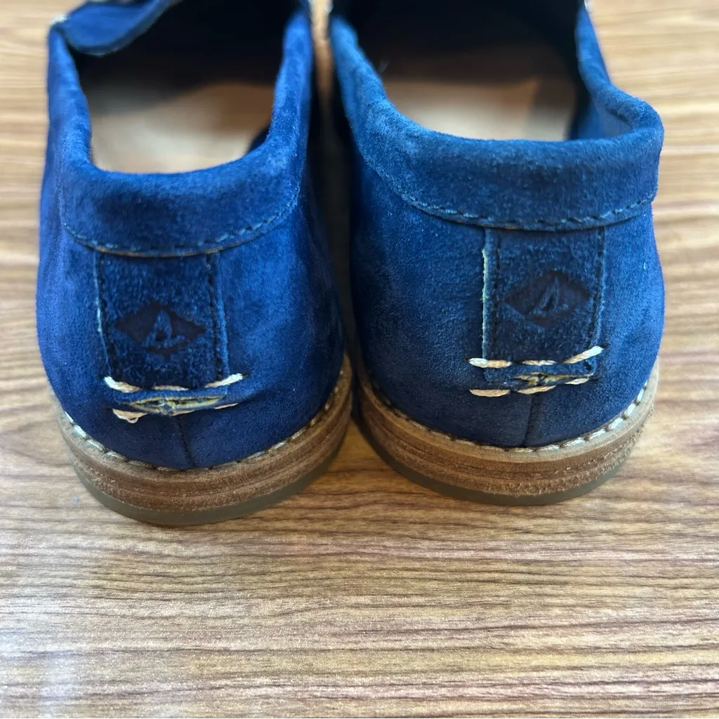 Sperry Saybrook Painted Tassel Pointy Toe Loafers Navy Blue Suede NEW - Size 7 - Image 6