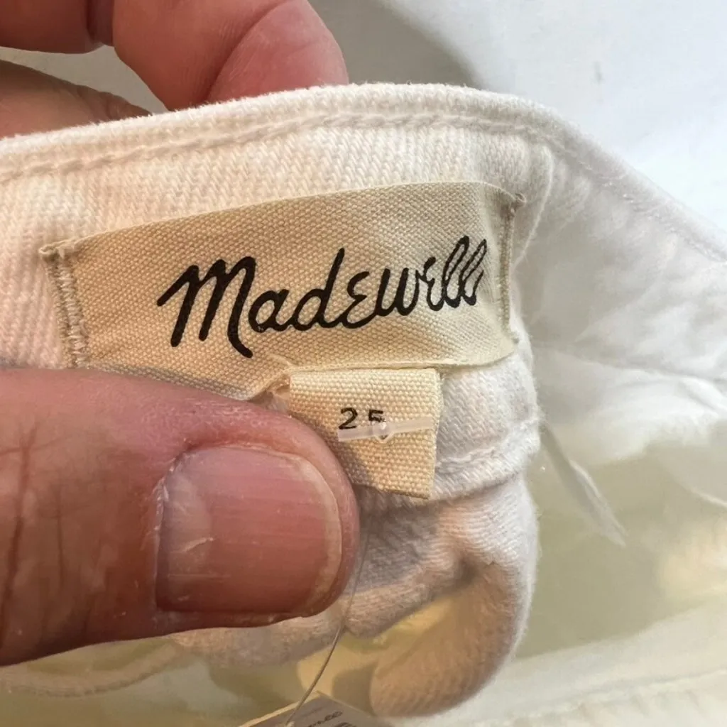 Madewell $70 Denim High Waist Straight Mini Skirt White Size 25 NF953 - Image 7