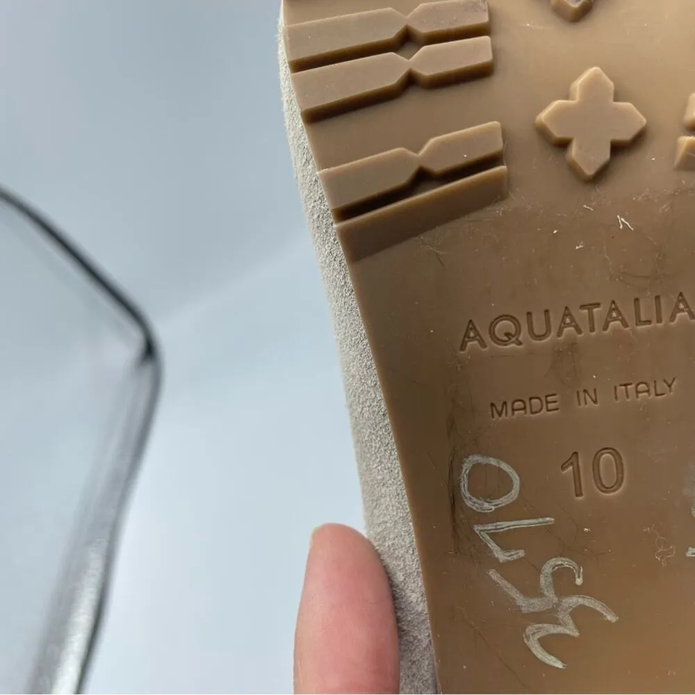 Aquatalia Grey Suede Leather Ankle Boots Womens 10 Booties Fall Classic Heeled - Image 8