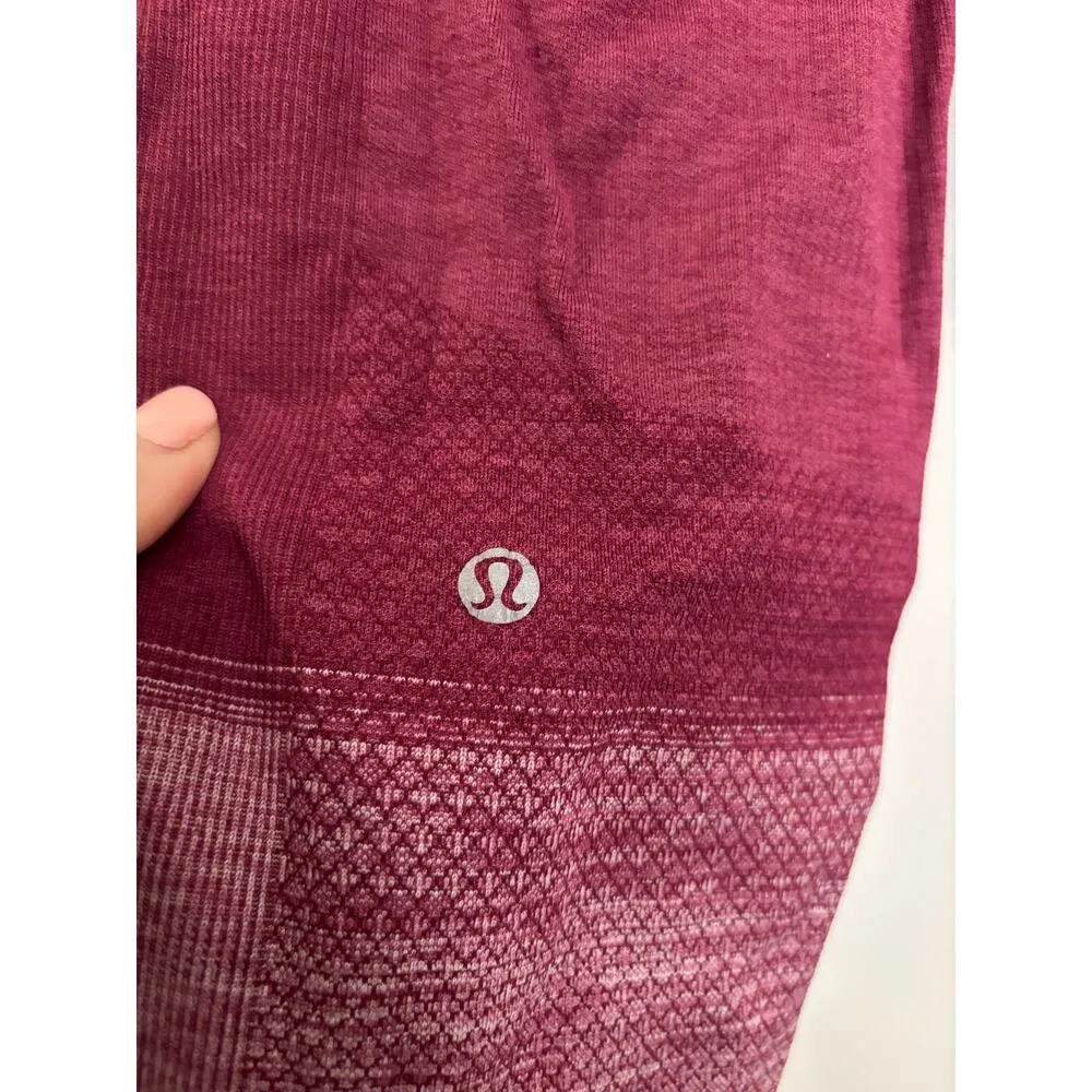 Lululemon Leggings Womens 4 Seamlessly Street Crop Heathered Dashing Purple - Image 3