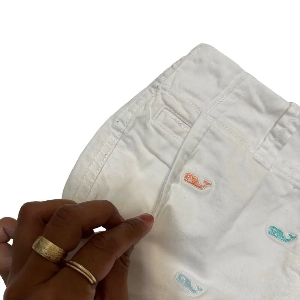 Vineyard Vines White Chino Shorts Preppy Whales Golf - Image 4