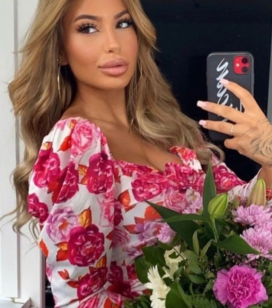 NEW Floral Handmade Sexy Multi Season Dress Med Small Stretchy Statement Sleeves Size undefined - Image 21