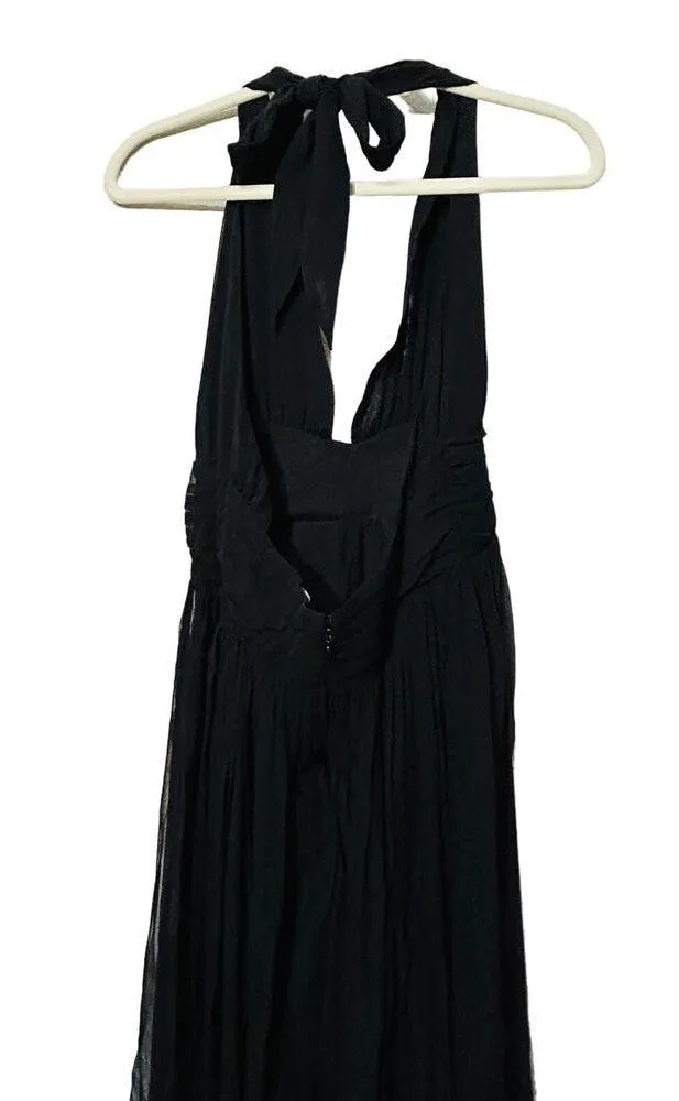 NEW Retrofête Zion Silk Chiffon Dress Bodysuit Lined Black Sz Large $595 Baddie - Image 6