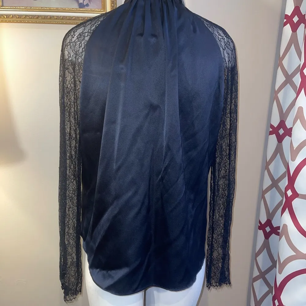 Nordstrom  Black Lace Detail Top shirt blouse woman’s small NWT - Image 4