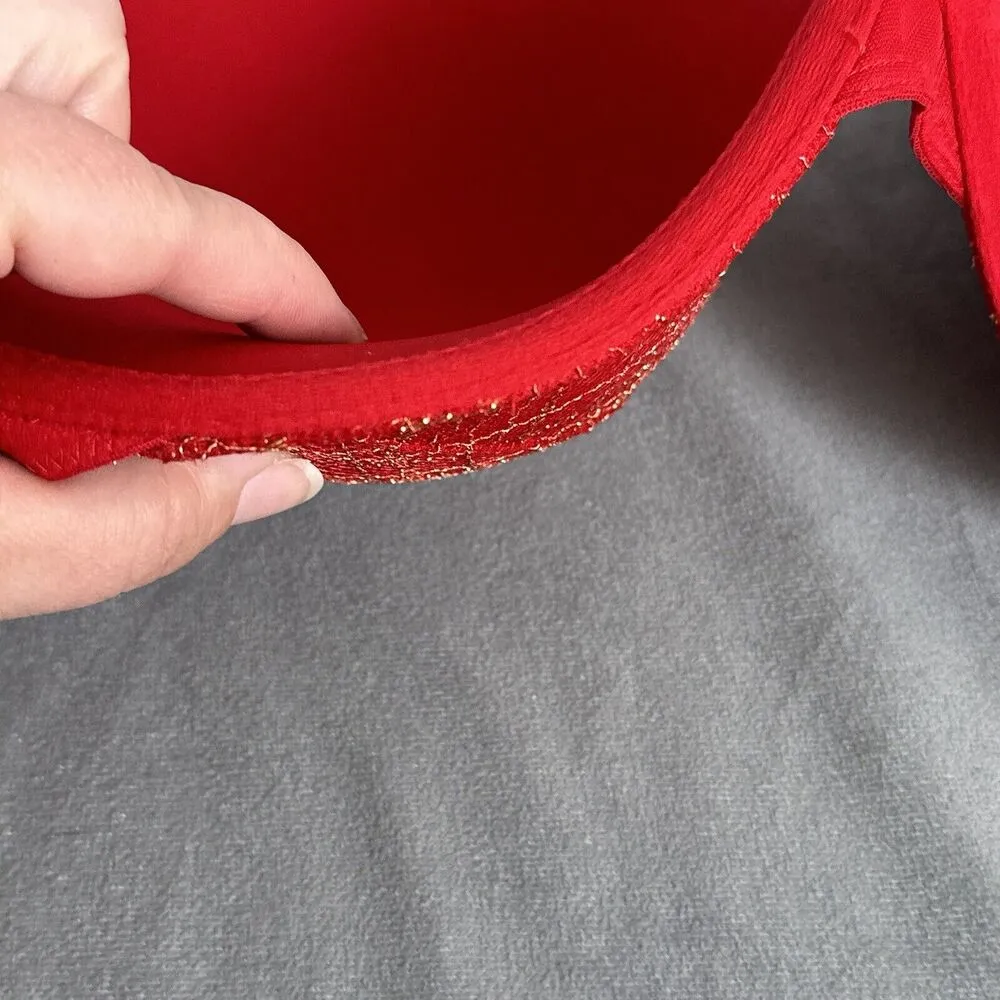 New Victoria’s Secret Push Up Bra Size 38DD Red Gold Underwire Lined Molded NWT - Image 12