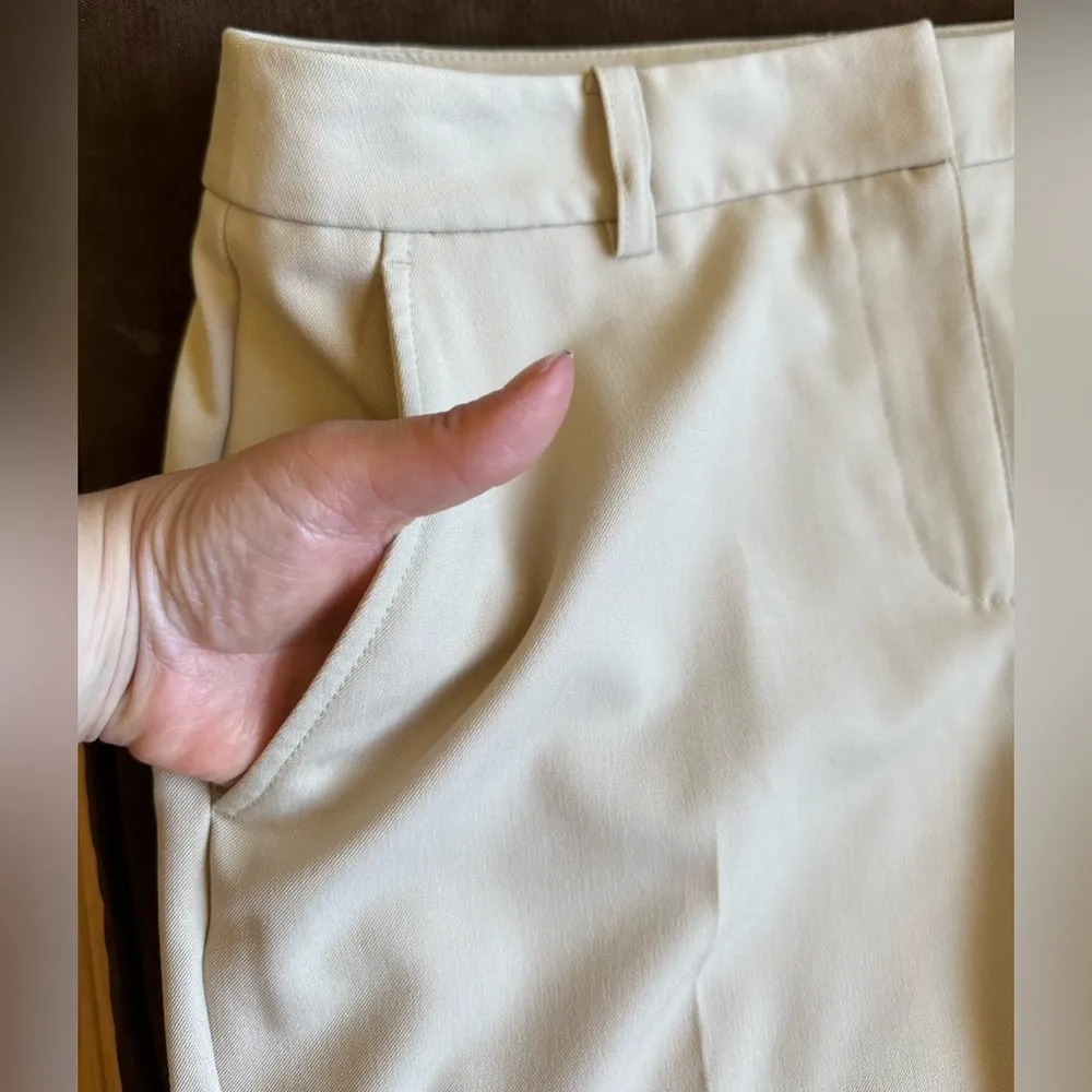 Audra Straight Leg Khaki Cream Dress Pants With Pockets Sz 10 - Image 5