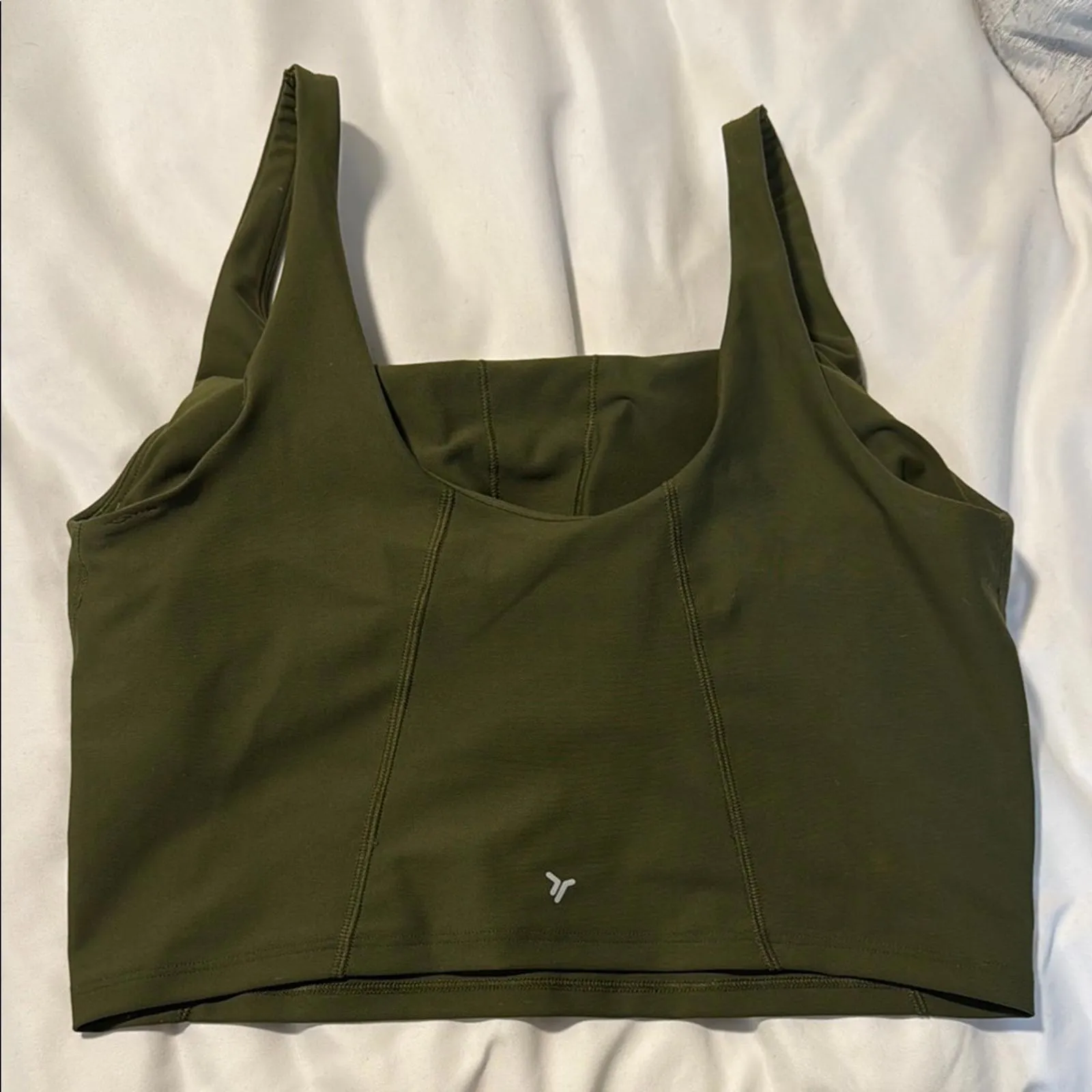Old Navy Active Powersoft Women's Sports Bra Crop Top - Olive Green - Image 2