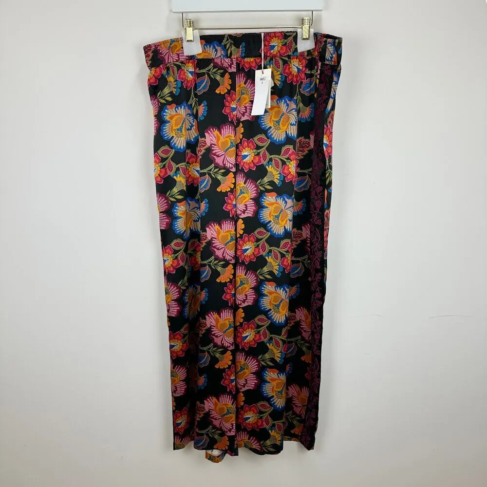 Johnny Was Sidonia Silk Lounge Pant Pull On Floral Embroidery Resort XXL NWT - Image 5