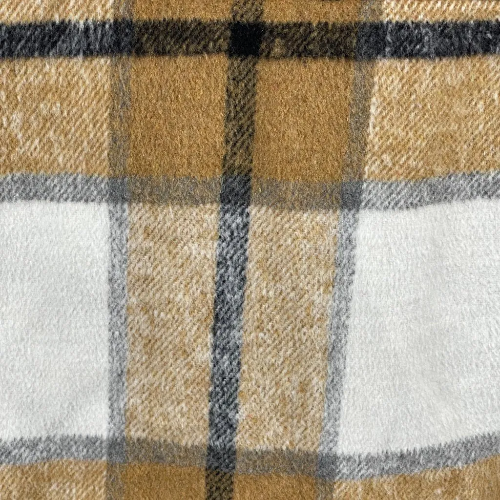 Shein Plaid Shacket Jacket Brown Black Button Size L Large - Image 4