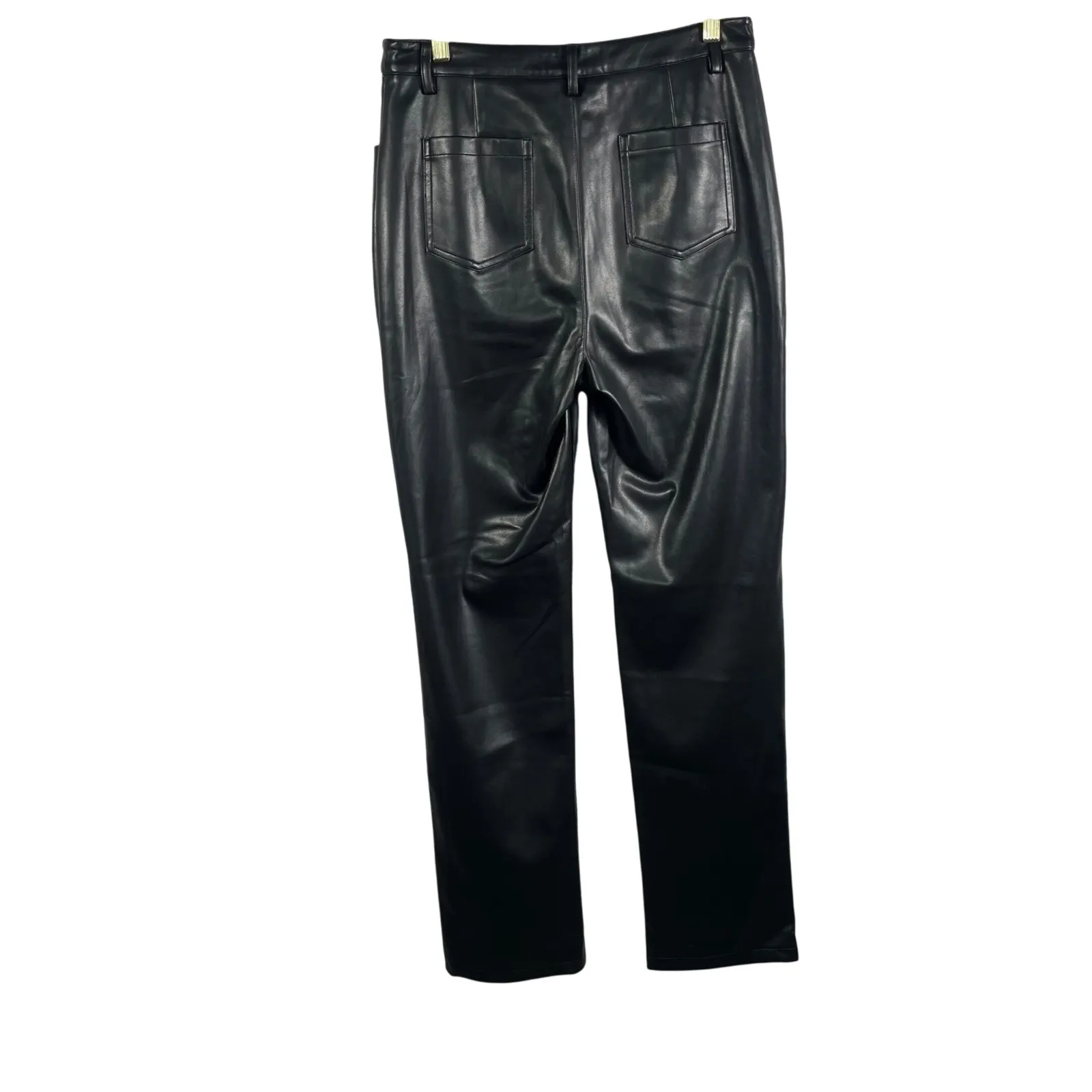 Nasty Gal Collection Faux Leather Pants Women's 8‎ Black High Rise Straight Leg - Image 5