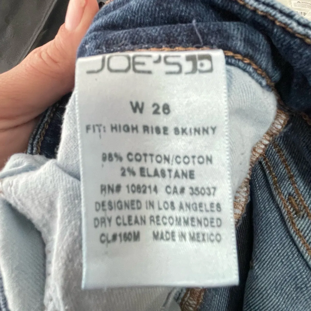 Joes Women's Blue Distressed Dark Wash High Rise Skinny Denim Jeans Size 26 - Image 10