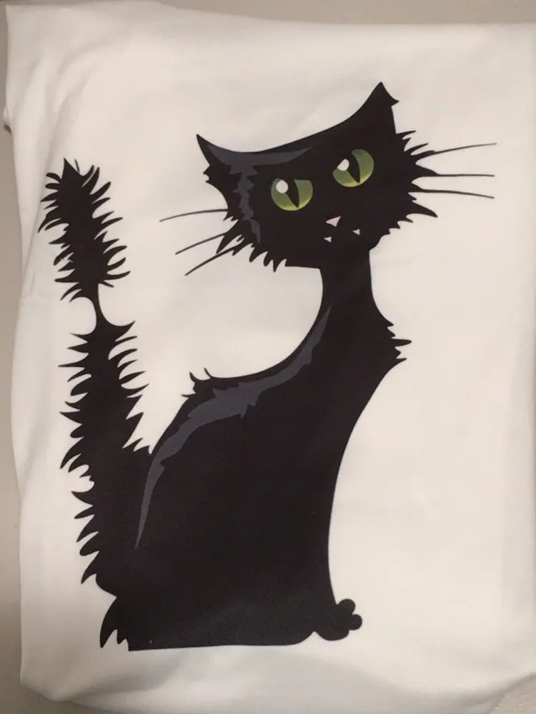 Black Cat Shirt, Medium White - Image 2