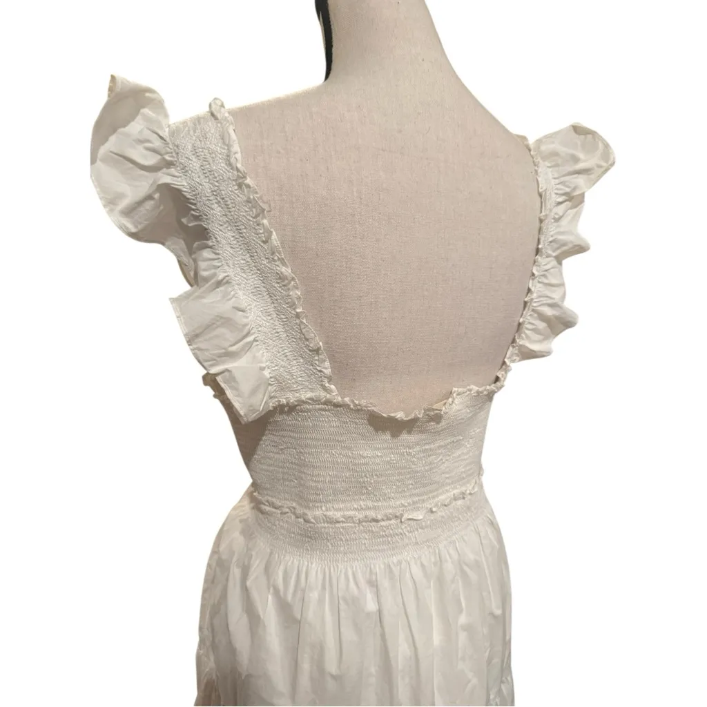 NWT LOVESHACKFANCY ARNENE stretchy smocked flutter sleeve flowy plunge v-neck XL - Image 7