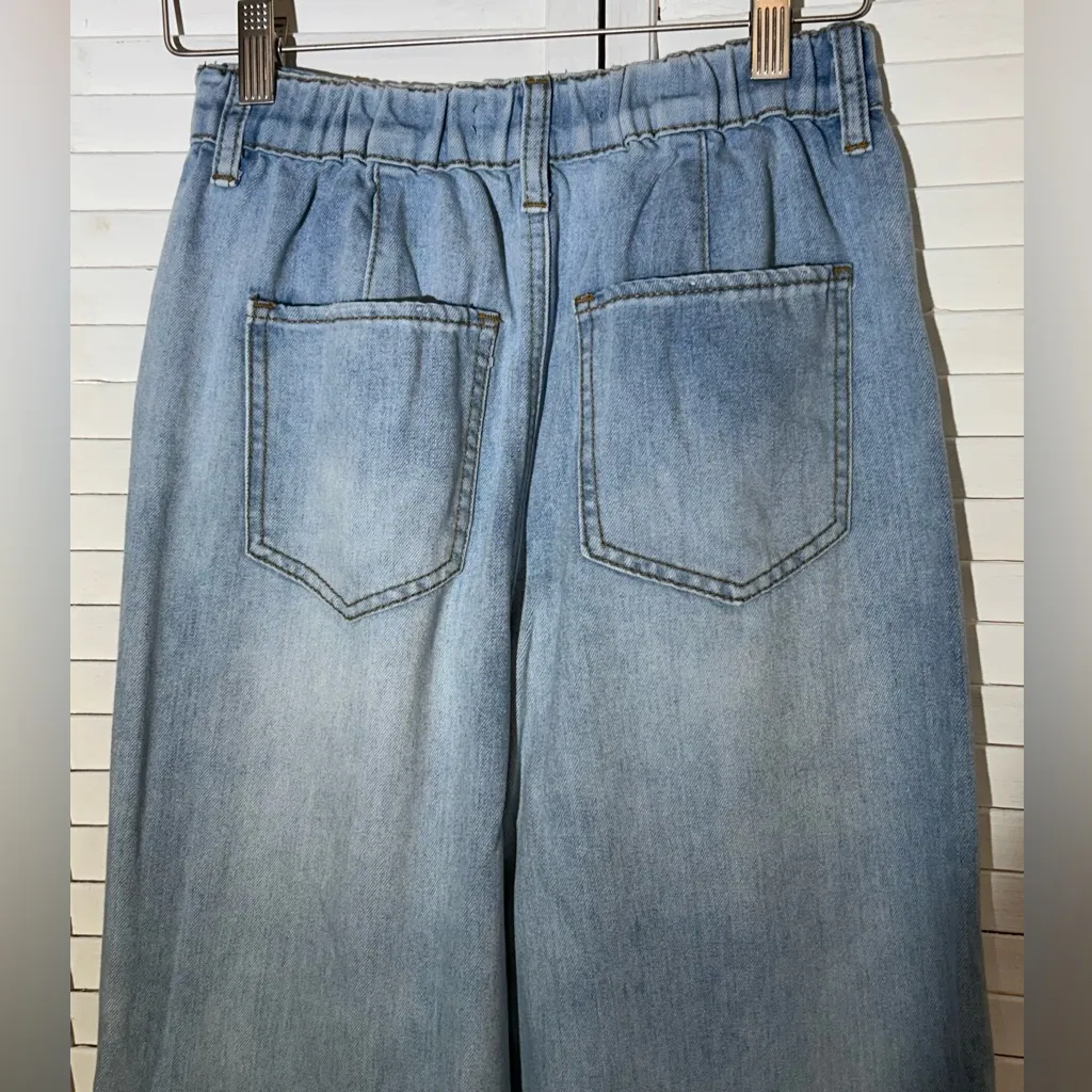 Juniors SO size 5/27 Super high rise Wide Leg stretch blue jeans 5 waist 27 - Image 4