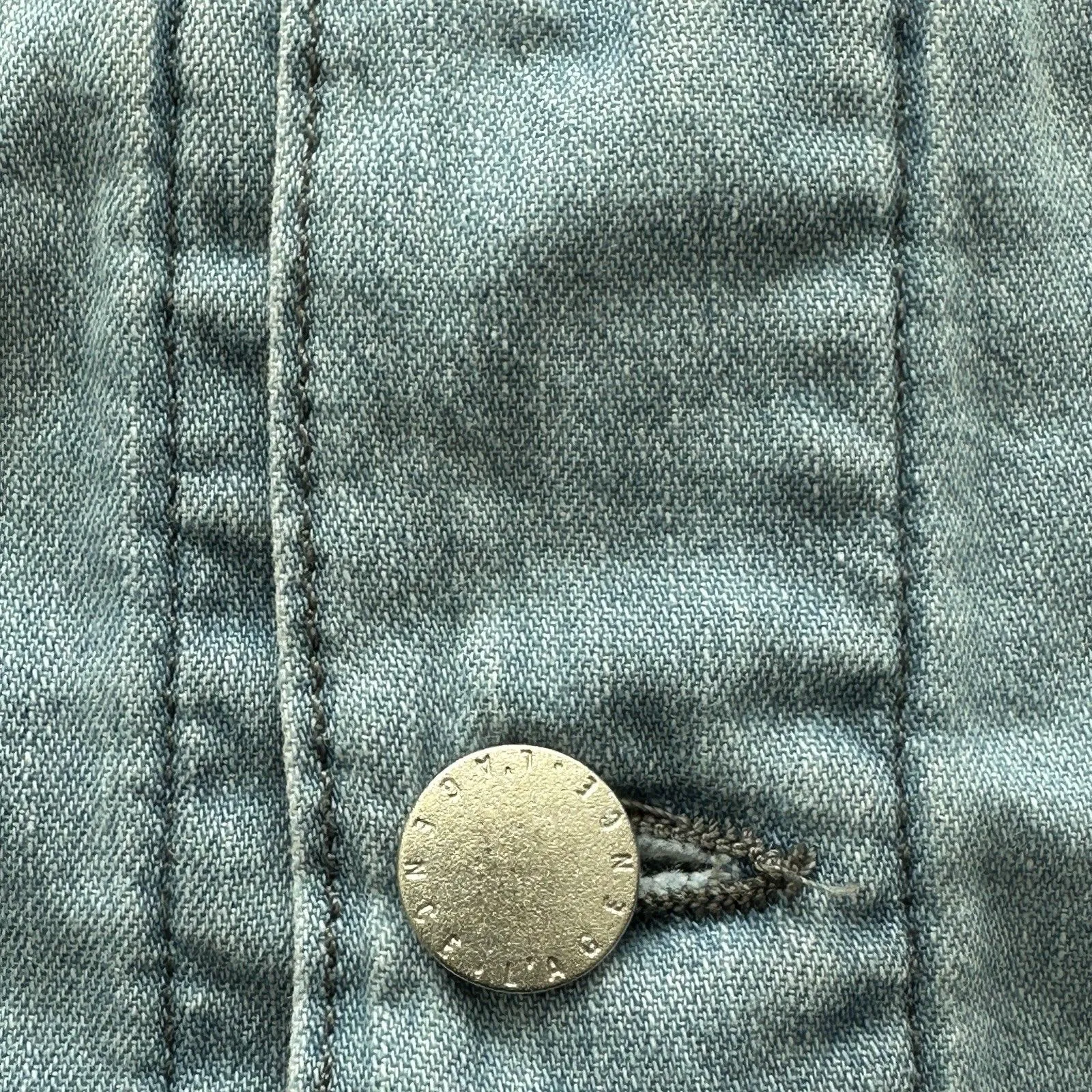 L’AGENCE Janelle Havana Blue Slim Raw Edge Denim Jacket Classic Women M - Image 8