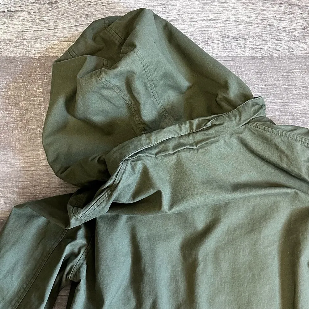 Mine Utility Jacket Womens S Army Green Full Zip Hooded Cinch Waist Military - Image 7