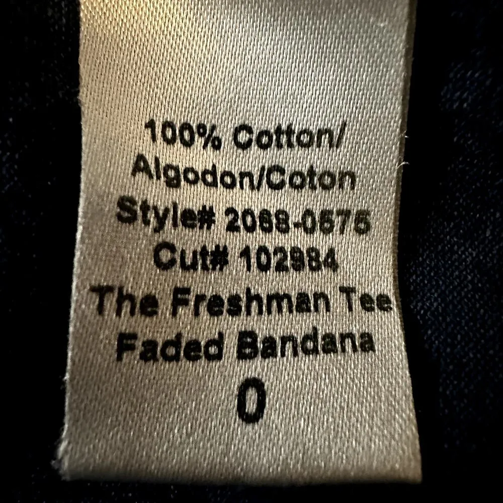 Current Elliott Letterman T-Shirt Worn Bandana Short Sleeve Crew Neck Blue 0 XS - Image 5