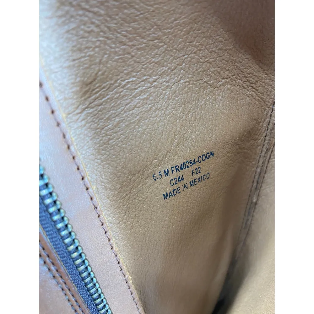 Frye Marissa Medallion Cognac Tall Leather Riding Boots Size 6.5 - Image 5