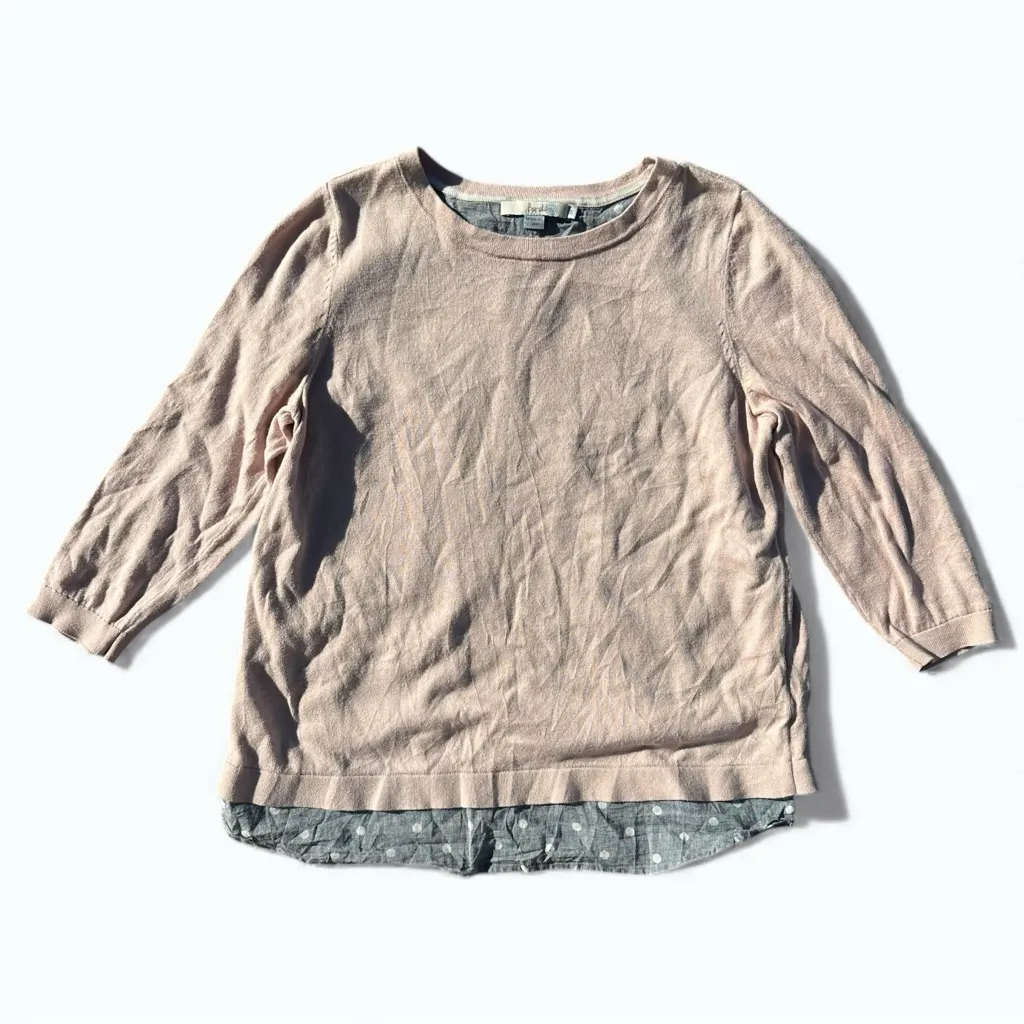 Boden Light Pink Layered Hem Blouse Women’s Size M Soft Casual Top Size M - Image 3