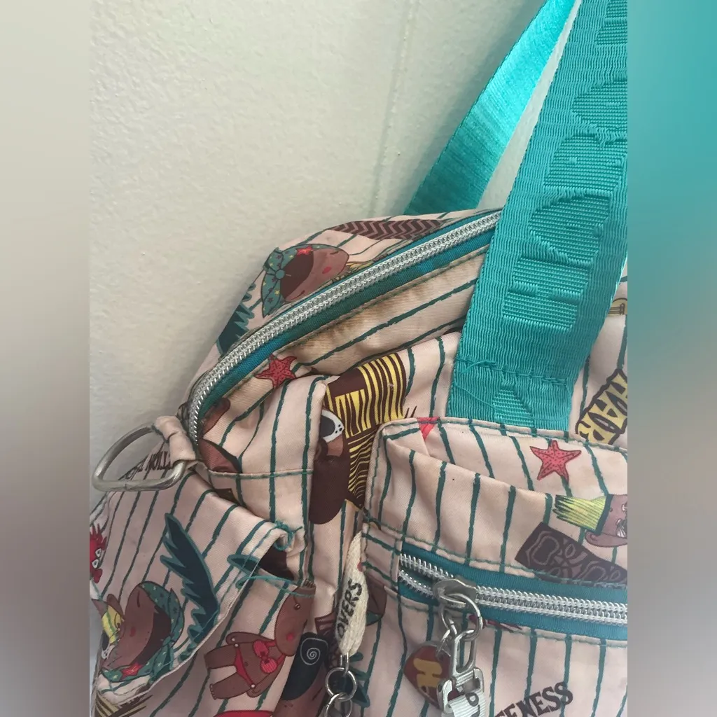 A Rare HTF Hawaii Aloha Print Harajuku Lovers Vintage Nylon Large Handbag Bag - Image 3