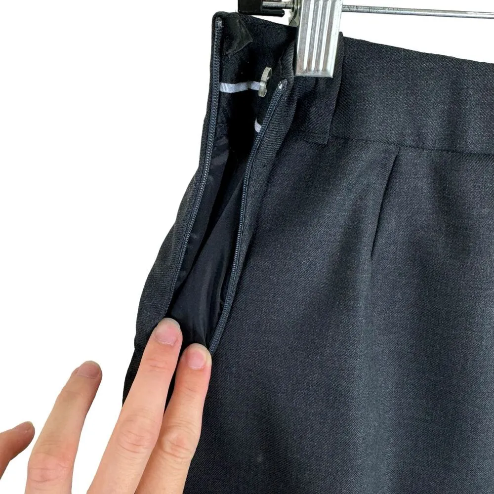 L.L. Bean 100% Wool Dark Gray Classic Fit Straight Above Knee Lined Skirt Size 6 - Image 6