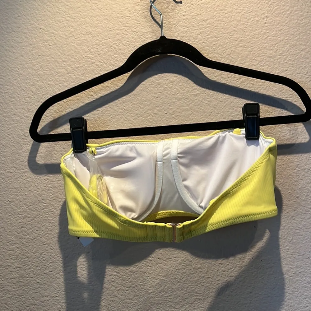 New Shade & Shore Yellow Bandeau Convertible Bikini Top Size 36C NWT - Image 6