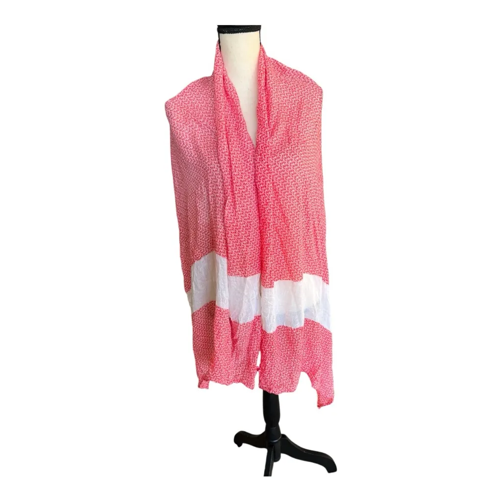 Michael Kors Pink and White Infinity Scarf Size L - Image 2