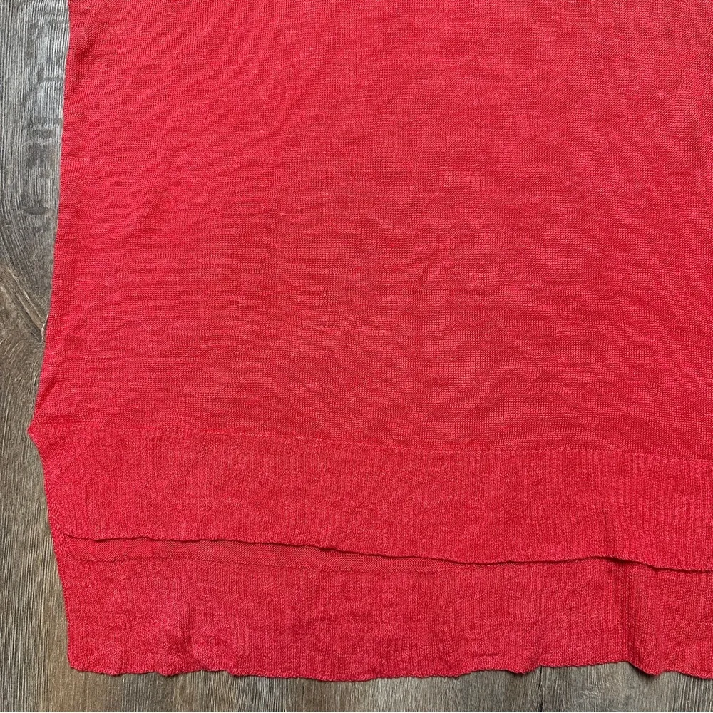 Eileen Fisher Lightweight Fine Gauge Linen Tunic Top in Red / Orange Size Medium - Image 4