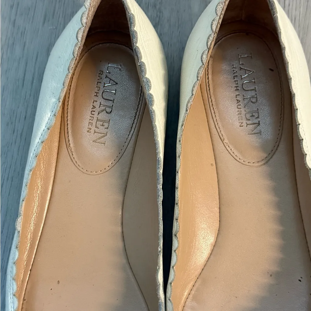 Ralph Lauren Cream Ballet Flats with Bow - Image 4