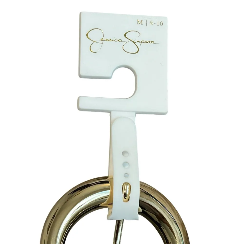 Jessica Simpson Belt Women's M 8-10 Black Faux Leather Gold Buckle $30 MSRP NWT - Image 3