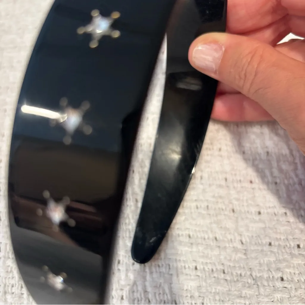 Gucci Black Headband with Crystal Logo - Image 4