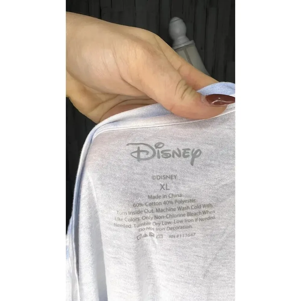 Disney Lilo‎ & Stitch Tie-Dye Crop Top Women's XL Blue Graphic Tee - Image 5